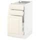 SEKTION / MAXIMERA Gabinete bajo extraíble 2 cajones, blanco/Bodbyn hueso, 38x61x76 cm