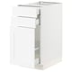 SEKTION / MAXIMERA Gabinete bajo extraíble 2 cajones, blanco Enköping/blanco efecto madera, 38x61x76 cm