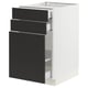SEKTION / MAXIMERA Gabinete bajo extraíble 2 cajones, blanco/Nickebo Carbón mate, 46x61x76 cm
