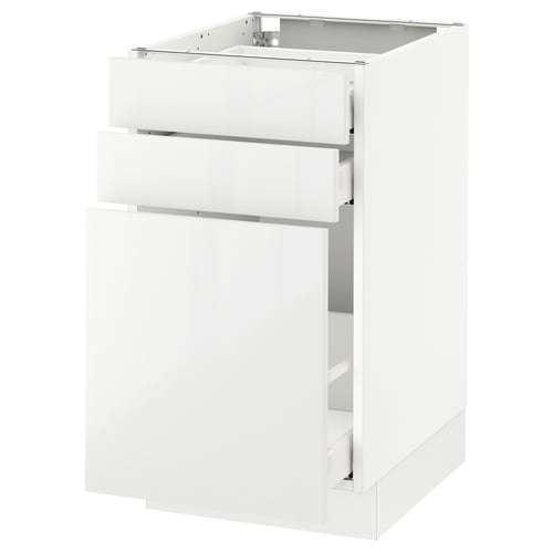 SEKTION / MAXIMERA Gabinete bajo extraíble 2 cajones, blanco/Ringhult blanco, 46x61x76 cm