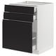 SEKTION / MAXIMERA Gabinete bajo extraíble 2 cajones, blanco/Upplöv Carbón mate, 61x61x76 cm
