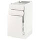SEKTION / MAXIMERA Gabinete bajo extraíble 2 cajones, blanco/Veddinge blanco, 38x61x76 cm