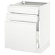 SEKTION / MAXIMERA Gabinete bajo extraíble 2 cajones, blanco/Voxtorp blanco mate, 61x61x76 cm