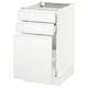 SEKTION / MAXIMERA Gabinete bajo extraíble 2 cajones, blanco/Voxtorp blanco mate, 46x61x76 cm