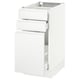 SEKTION / MAXIMERA Gabinete bajo extraíble 2 cajones, blanco/Voxtorp blanco mate, 38x61x76 cm