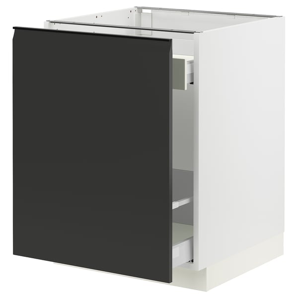SEKTION / MAXIMERA Gabinete bajo extraíble, blanco/Upplöv Carbón mate, 61x61x76 cm