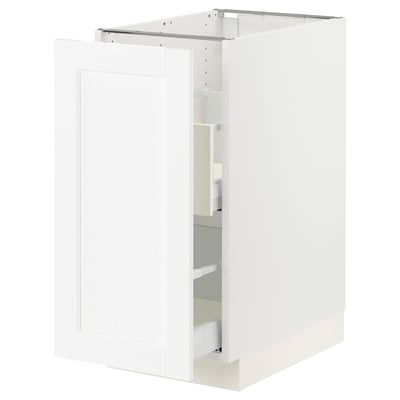 SEKTION / MAXIMERA Gabinete bajo p/bote basura 1 prta, blanco Enköping/blanco efecto madera, 38x61x76 cm
