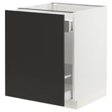 SEKTION / MAXIMERA Gabinete bajo p/bote basura 1 prta, blanco/Nickebo Carbón mate, 61x61x76 cm