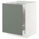 SEKTION / MAXIMERA Gabinete bajo p/bote basura 1 prta, blanco/Nickebo Verde grisáceo mate, 61x61x76 cm