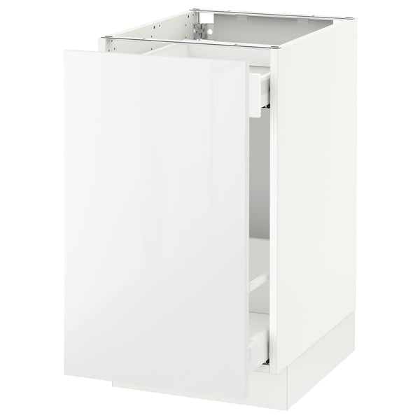 SEKTION / MAXIMERA Gabinete bajo p/bote basura 1 prta, blanco/Ringhult blanco, 46x61x76 cm