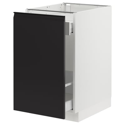 SEKTION / MAXIMERA Gabinete bajo p/bote basura 1 prta, blanco/Upplöv Carbón mate, 46x61x76 cm