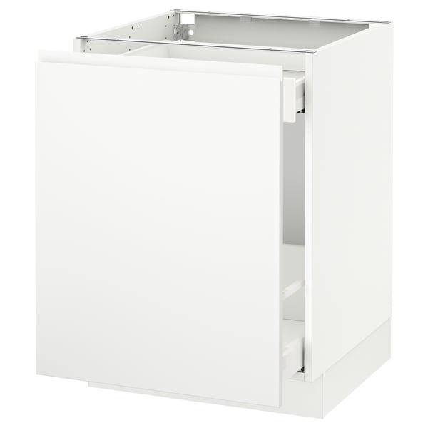 SEKTION / MAXIMERA Gabinete bajo p/bote basura 1 prta, blanco/Voxtorp blanco mate, 61x61x76 cm