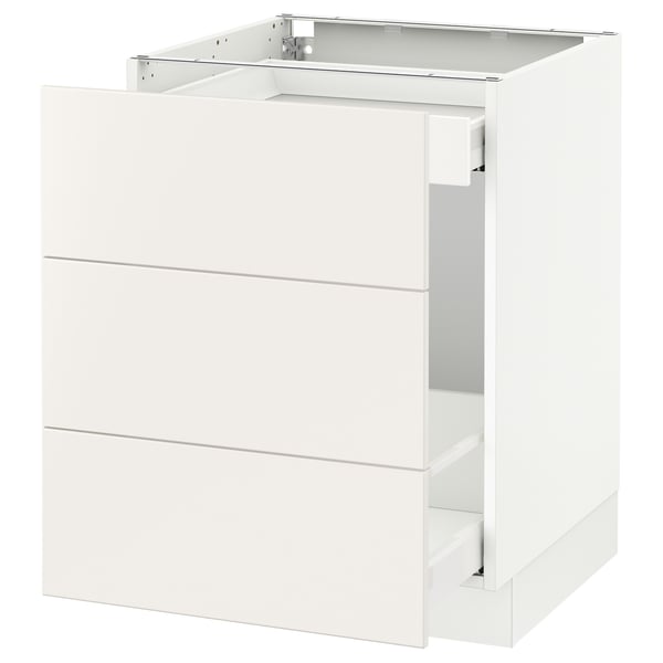 SEKTION / MAXIMERA Gabinete bajo p/bote basura 2 cjns, blanco/Veddinge blanco, 61x61x76 cm