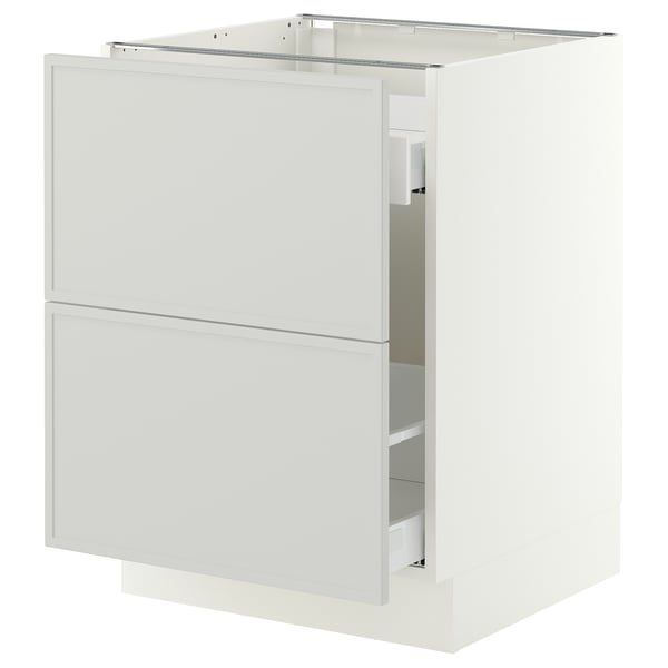 SEKTION / MAXIMERA Gabinete bajo p/bote basura, blanco/Aspudden gris claro, 61x61x76 cm