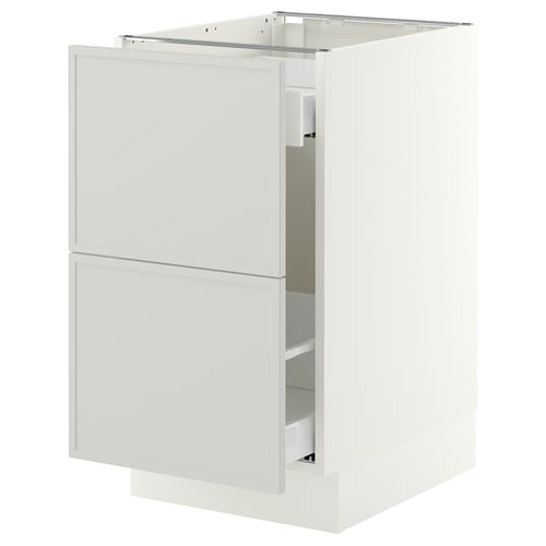 SEKTION / MAXIMERA Gabinete bajo p/bote basura, blanco/Aspudden gris claro, 46x61x76 cm