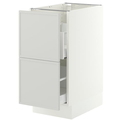 SEKTION / MAXIMERA Gabinete bajo p/bote basura, blanco/Aspudden gris claro, 38x61x76 cm