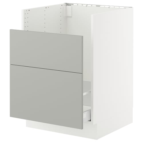 SEKTION / MAXIMERA Gabinete bajo p/ tarja HAVSEN, blanco/Havstorp gris claro, 61x61x76 cm