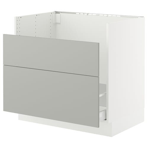 SEKTION / MAXIMERA Gabinete bajo p/ tarja HAVSEN, blanco/Havstorp gris claro, 91x61x76 cm