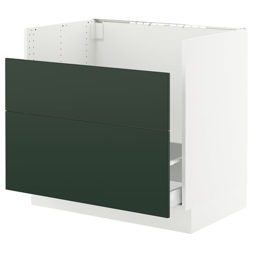 SEKTION / MAXIMERA Gabinete bajo p/ tarja HAVSEN, blanco/Havstorp Verde oscuro, 91x61x76 cm