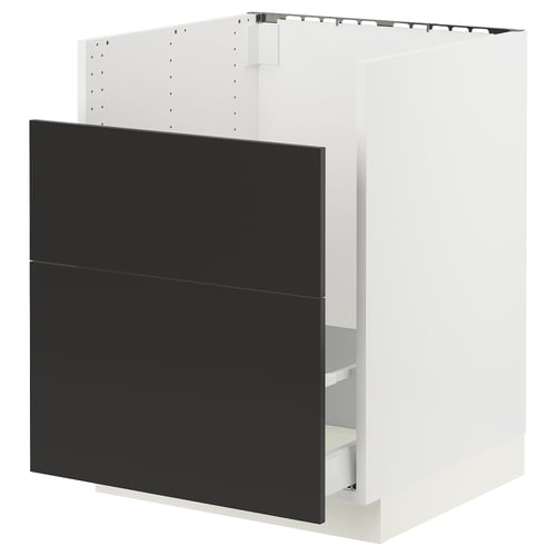 SEKTION / MAXIMERA Gabinete bajo p/ tarja HAVSEN, blanco/Nickebo Carbón mate, 61x61x76 cm