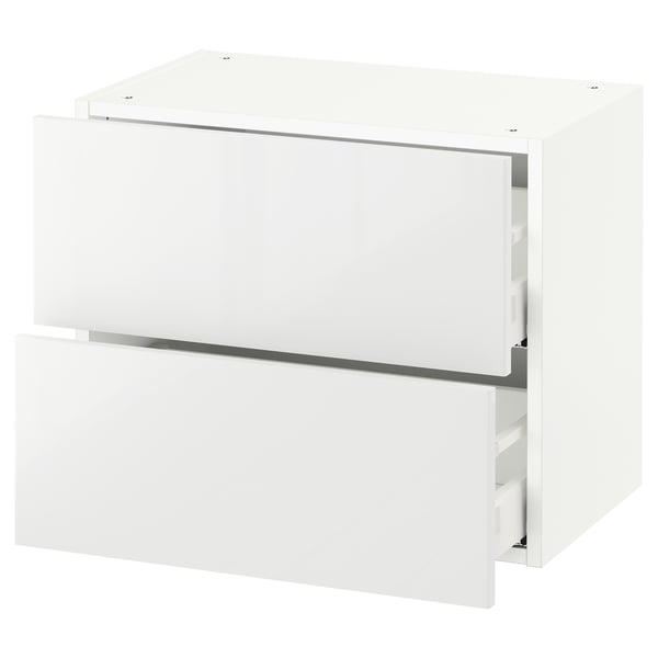 SEKTION / MAXIMERA Gabinete de pared 2 cajones, blanco/Ringhult blanco, 61x37x51 cm