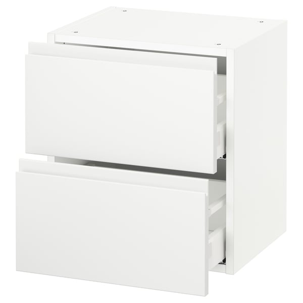 SEKTION / MAXIMERA Gabinete de pared 2 cajones, blanco/Voxtorp blanco mate, 46x37x51 cm