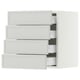 SEKTION / MAXIMERA Gabinete de pared 4 cajones, blanco/Aspudden gris claro, 46x37x51 cm
