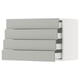 SEKTION / MAXIMERA Gabinete de pared 4 cajones, blanco/Havstorp gris claro, 76x37x51 cm