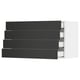 SEKTION / MAXIMERA Gabinete de pared 4 cajones, blanco/Nickebo Carbón mate, 91x37x51 cm