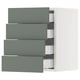 SEKTION / MAXIMERA Gabinete de pared 4 cajones, blanco/Nickebo Verde grisáceo mate, 38x37x51 cm