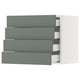 SEKTION / MAXIMERA Gabinete de pared 4 cajones, blanco/Nickebo Verde grisáceo mate, 61x37x51 cm