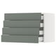 SEKTION / MAXIMERA Gabinete de pared 4 cajones, blanco/Nickebo Verde grisáceo mate, 76x37x51 cm