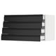 SEKTION / MAXIMERA Gabinete de pared 4 cajones, blanco/Upplöv Carbón mate, 91x37x51 cm