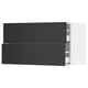 SEKTION / MAXIMERA Gabinete de pared con 2 cajones, blanco/Nickebo Carbón mate, 91x37x51 cm