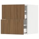 SEKTION / MAXIMERA Gabinete de pared con 2 cajones, blanco/Tistorp Efecto nogal café, 46x37x51 cm