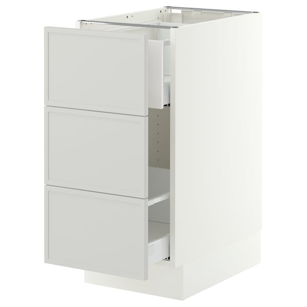 SEKTION / MAXIMERA Gabinete para bote 1 cajón, blanco/Aspudden gris claro, 38x61x76 cm