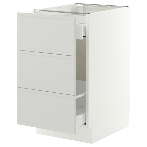 SEKTION / MAXIMERA Gabinete para bote 1 cajón, blanco/Aspudden gris claro, 46x61x76 cm