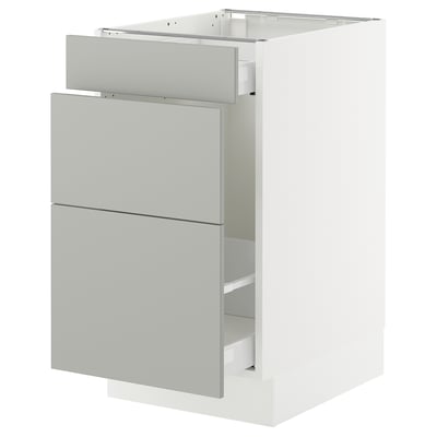 SEKTION / MAXIMERA Gabinete para bote 1 cajón, blanco/Havstorp gris claro, 46x61x76 cm
