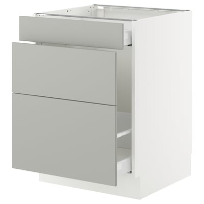SEKTION / MAXIMERA Gabinete para bote 1 cajón, blanco/Havstorp gris claro, 61x61x76 cm