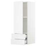 SEKTION / MAXIMERA Gabinete pared 1 puerta 2 cajones, blanco/Axstad blanco mate, 38x37x102 cm