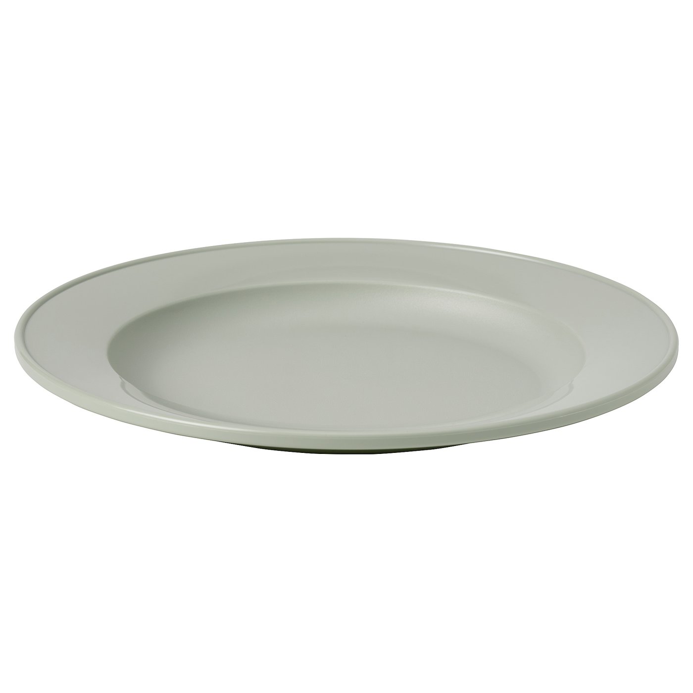 SIMKRABBA Plato, plástico/verde-gris, 21 cm