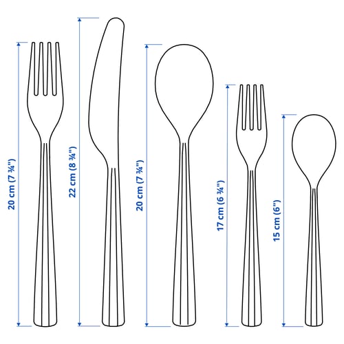 SJUGÄLSHAJ Cubiertos, 20 piezas, ac inox