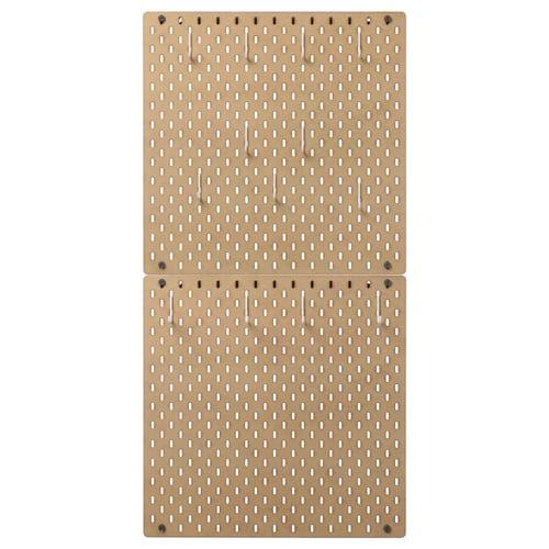SKÅDIS Tablero perforado c/accesorios, madera, 56x112 cm