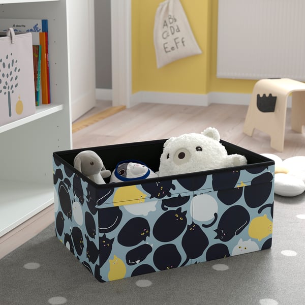 SKÅJARE Caja, negro/azul, 53x37x26 cm