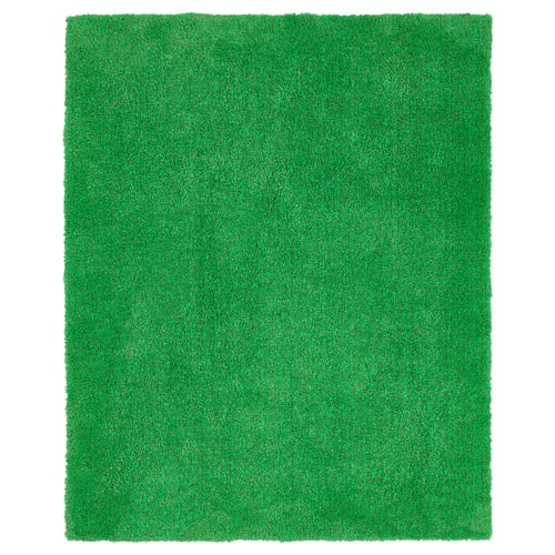 SKOGSDUVA Tapete, pelo largo, verde, 133x160 cm