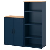 SKRUVBY Combinación de almacenamiento, negro-azul, 130x140 cm