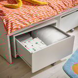 SLÄKT Caja de almacenaje c/ruedas, blanco, 62x62x35 cm