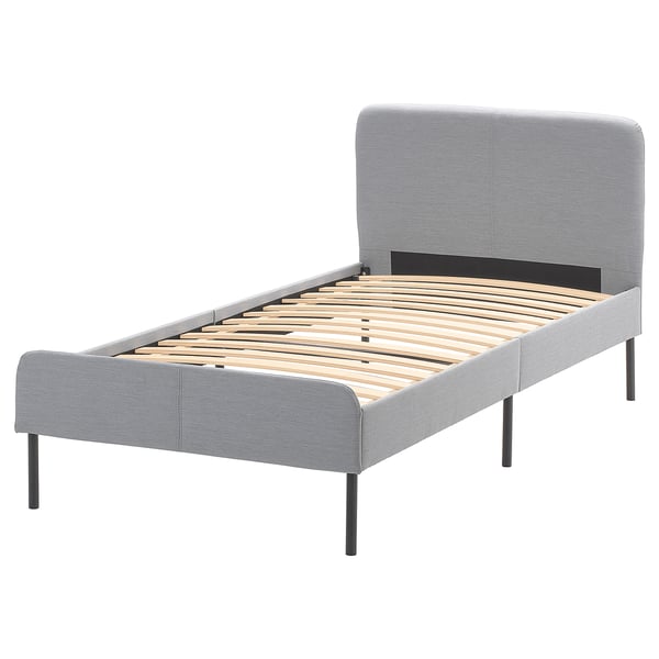 SLATTUM Base de cama tapizada, Knisa gris claro, Individual IKEA Mexico