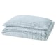 SMÅNUNNEÖRT Funda nórdica +funda(s) de almohada, azul grisáceo oscuro blanco/rayas, Individual