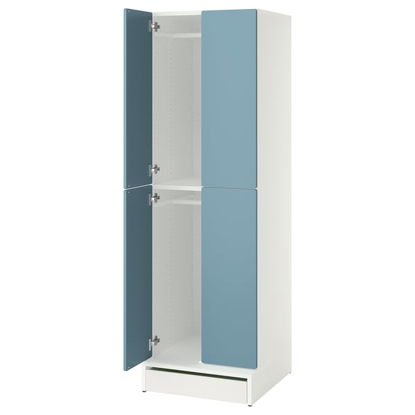 SMÅSTAD / UPPFÖRA Clóset, blanco azul/+2 rieles para ropa, 60x65x196 cm